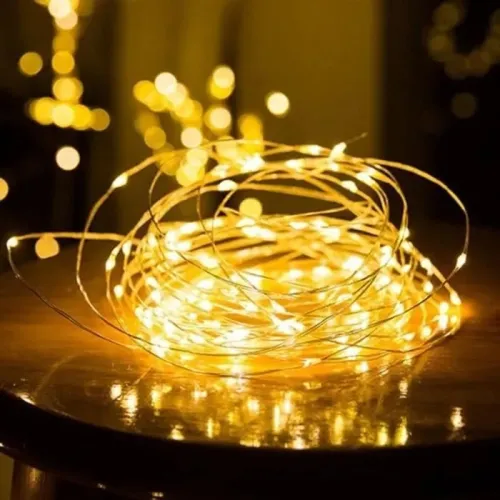 Guirlande lumineuse à LED 10m en Fil de Cuivre Solaire 100LED Lampe de Décoration de Jardin Lumière