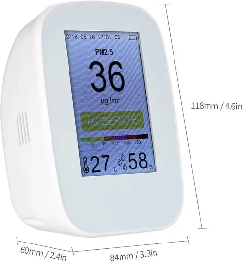 Kkmoon D9 détecteur multifonctionnel de qualité de l'air testeur de gaz CO2, HCHO, TVOC, PM2.5, PM10