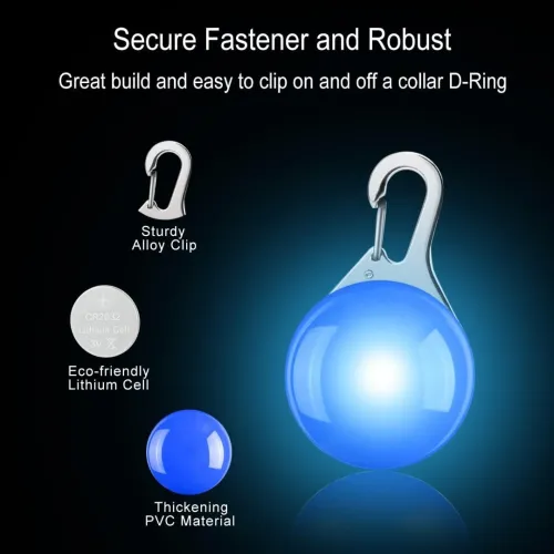 AJOXEL 6 pièces lampe clignotante LED de sécurité à clipser chiens, chats, porte-clés pendentif