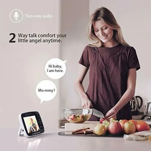 Moniteur bébé vidéo CACAGOO avec appareil photo numérique sans fil 2,4 GHz avec moniteur température