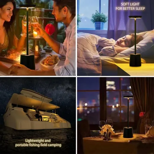 Rechargeable Table Lampe LED tactile en métal simple et sans fil