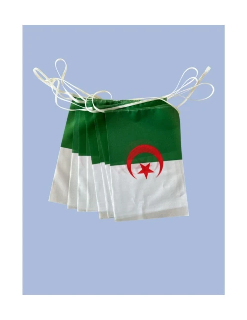 Guirlande drapeaux Algérie en tissu