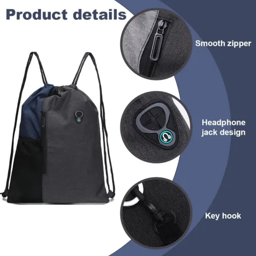 Sac à Dos De Sport Avec Cordon De Serrage  Avec Poche Pour Bouteille D'Eau