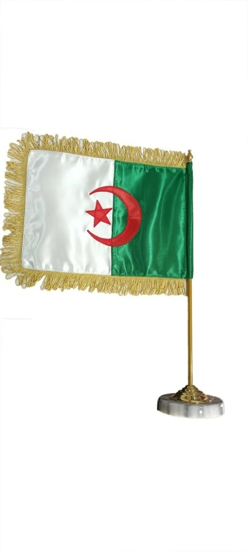 Drapeaux De Bureau Avec Broderie Pointe Dorée 30 X 20 Cm