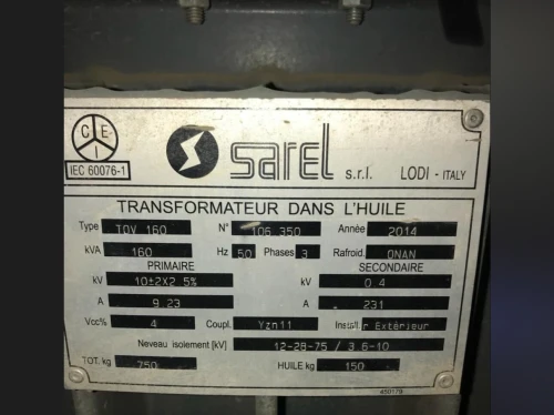 Poste transformateur 160kva 10.000 kv