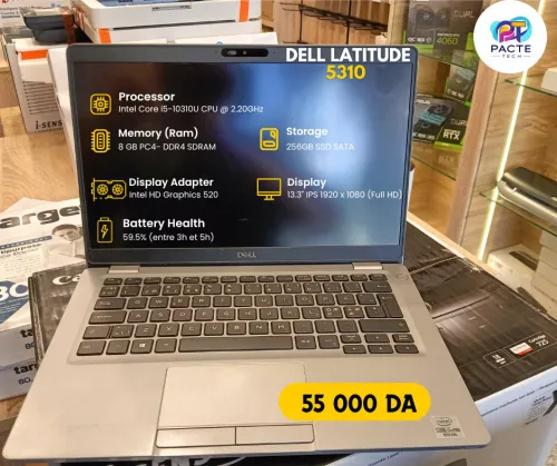 LAPTOP DELL LATITUDE 5310 /CPU I5 VPRO 10TH GEN /RAM 8G /256 SSD /13 POUCE 