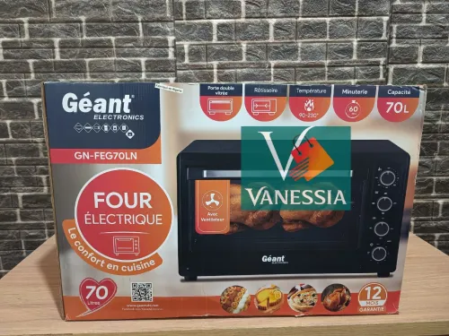 Four Marque Géant 70L Ventiller Noir & Inox