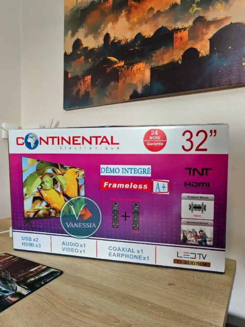 Télévision 32P Simple +Démo Intégrer+support Marque Continental
