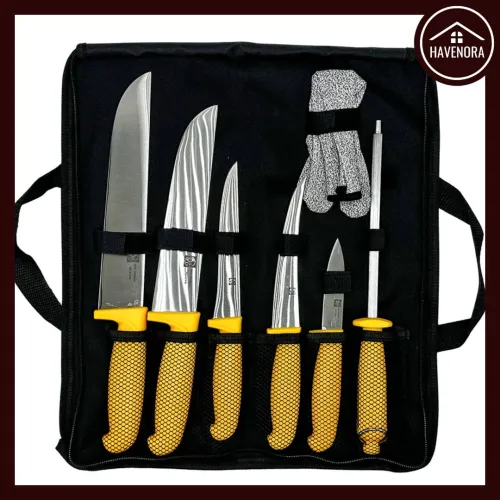 سكاكين احترافية لعيد الاضحى تخدم مرتاح + حقيبة مجانا|Pochette de Couteaux Professionnelle 7 pièces