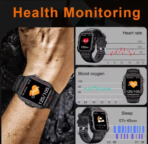 Smartwatch LAXASFIT, LED, Bluetooth, parlant , Multi Sport Mode, surveillance de la santé.