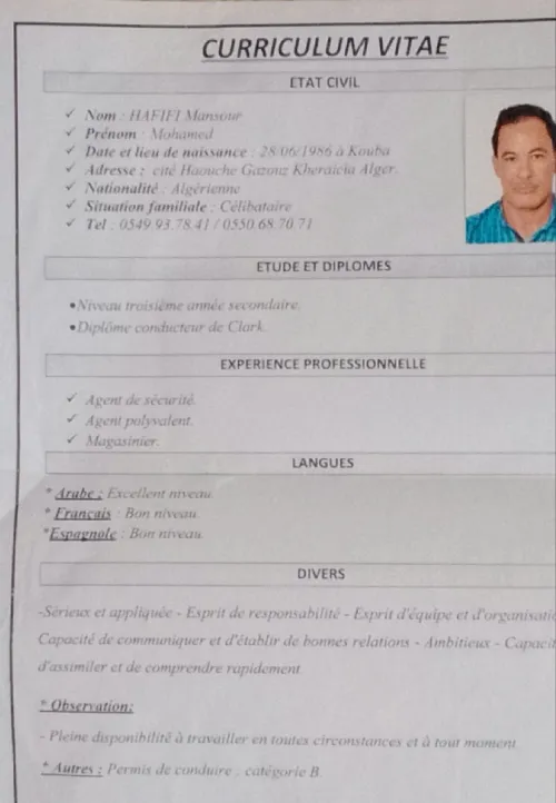 Carte cv