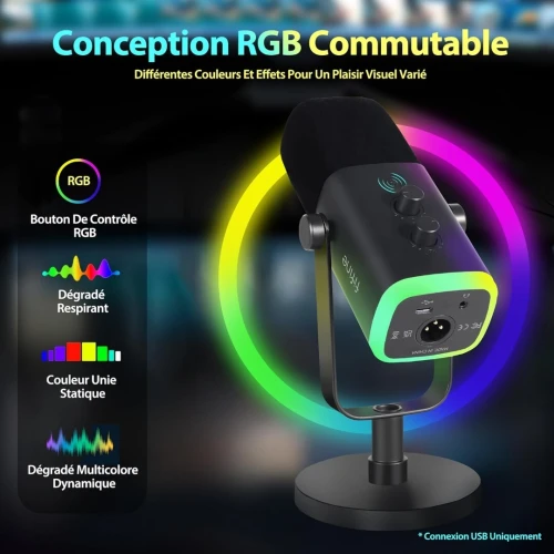 FIFINE Microphone AMPLIGAME AM8 RGB USB/XLR DYNAMIC