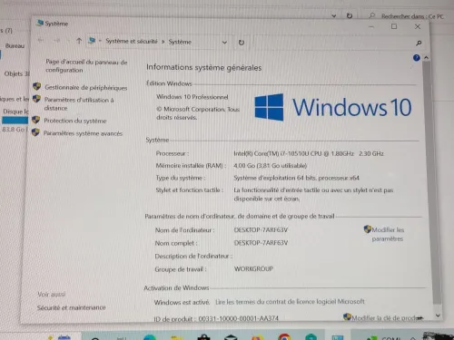 THINKBOOK  / INTEL I7 10 EME / 4 G / 128 / 14 FHD