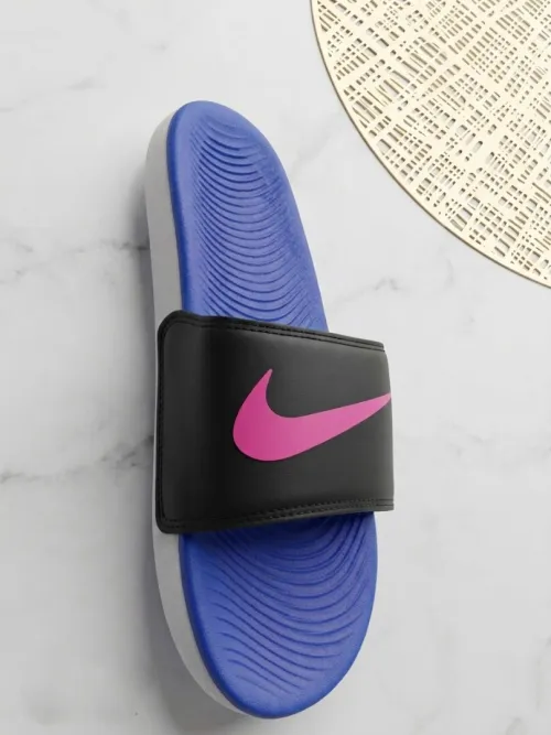 Nike Slides Pink & Black Original Lookصندل Nike لون فوشيا جديد