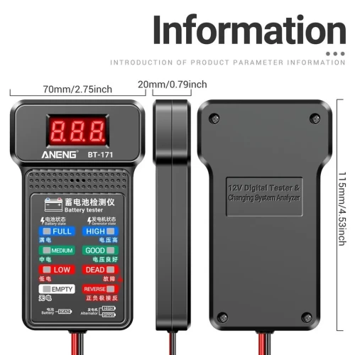 Testeur de batterie automobile 12V