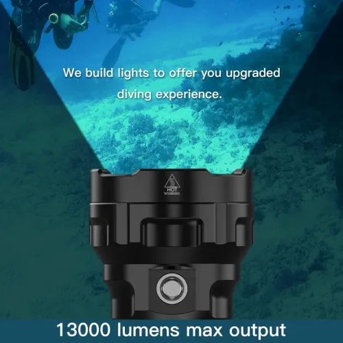 Lampe Torche Wurkkos DL70 - 13000 Lumen Chasse Sous Marine Plongée (Rechargeable)