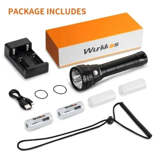 Lampe Torche Wurkkos DL40 - 5000 Lumen Chasse Sous Marine Plongée (Rechargeable)