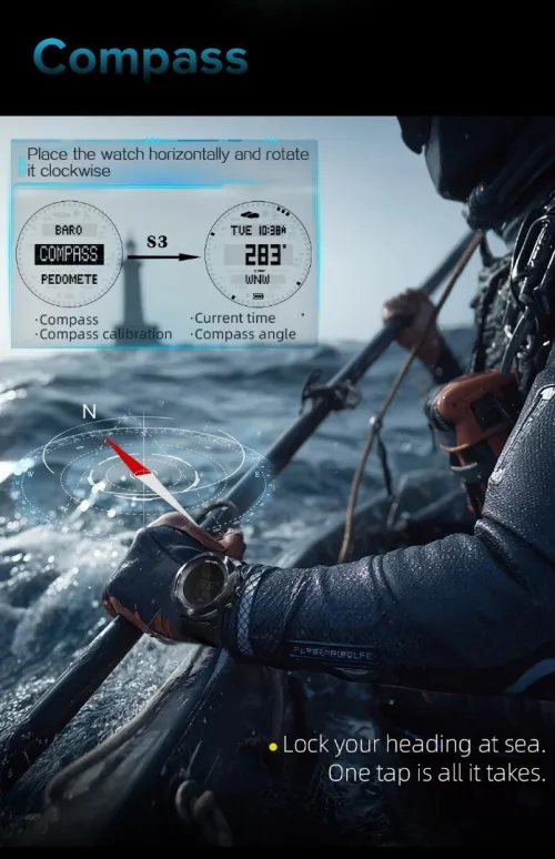 North Edge APACHE-D Men's Digital Dive Watch | Altimeter, Barometer & Compass