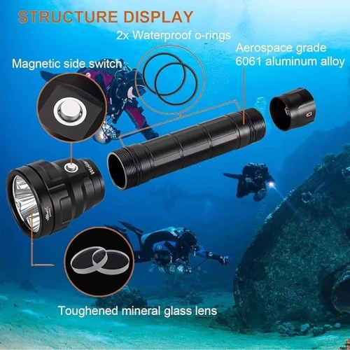 Lampe Torche Wurkkos DL40 - 5000 Lumen Chasse Sous Marine Plongée (Rechargeable)