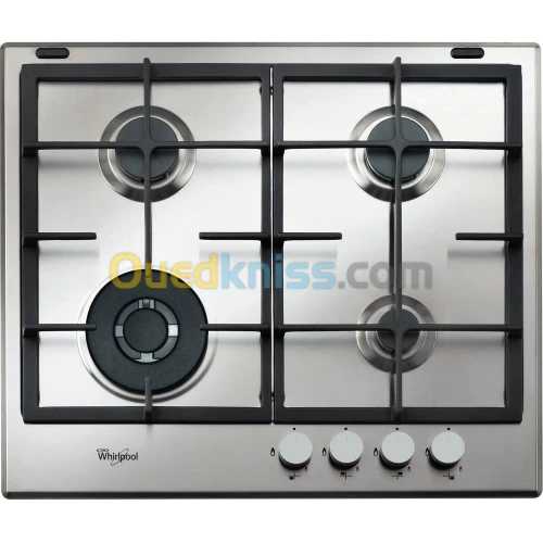 PLAQUE DE CUISSON WHIRLPOOL 4 FEUX INOX 60CM FONTE IXELIUM 