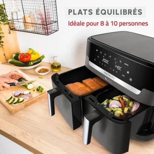 FRITEUSE MOULINEX AIR FRYER DUAL EASY FRY 11L DOUBLE BACS 7 PROGRAMME 2700WATT EZ942HF0