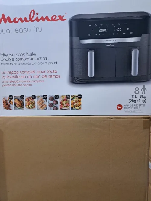 FRITEUSE MOULINEX AIR FRYER DUAL EASY FRY 11L DOUBLE BACS 7 PROGRAMME 2700WATT EZ942HF0