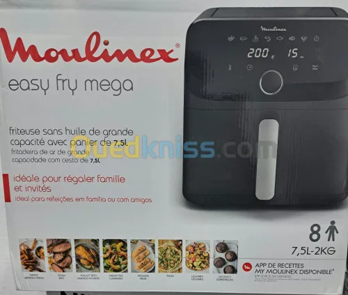 FRITEUSE MOULINEX AIR FRYER EASY FRY MEGA 7.5L 8 PROGRAMME 2000WATT EZ855HF0 