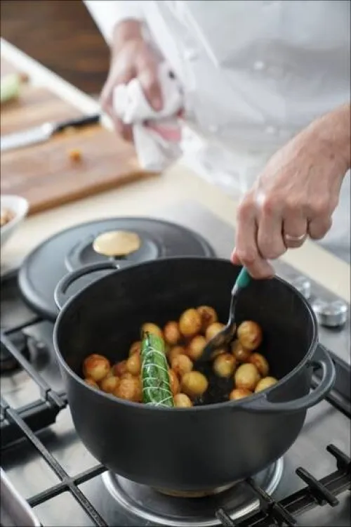 COCOTTE TEFAL PIERRE GAGNAIRE HÉRITAGE 5.1L 25CM FONTE RONDE REVETEMENT EMAIL MAT SANS PFOA 