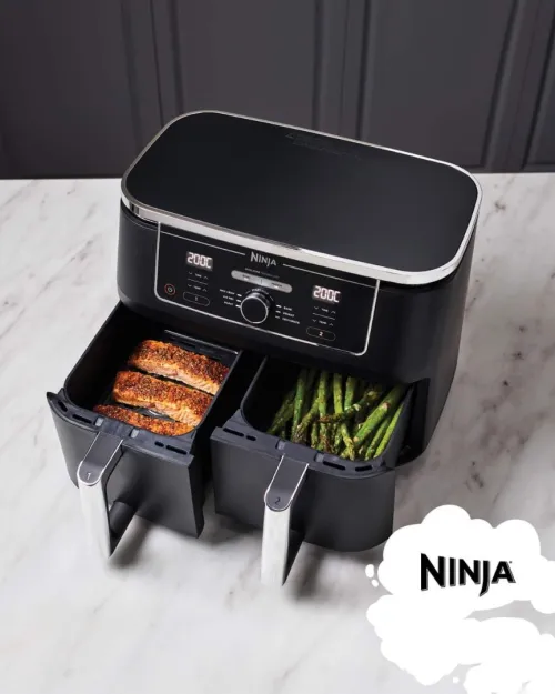 FRITEUSE NINJA AIR FRYER 9.5L DOUBLE BACS 2470WATT AF400EU EUROPÉEN 