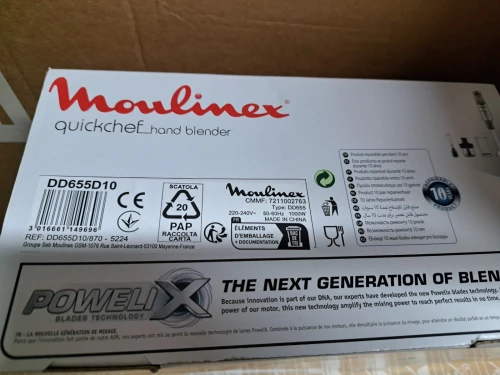 KIT MIXEUR MOULINEX QUICKCHEF INOX 1000WATT 3 ACCESSOIRE 10 VITESSE 21 FONCTIONS 