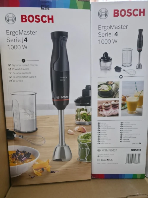 KIT MIXEUR BOSCH ERGO MASTER 1000WATT SÉRIE 4 INOX 4IN1 MSM4B621 EUROPÉEN