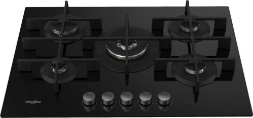 PLAQUE DE CUISSON WHIRLPOOL 5 FEUX EN VERRE NOIR 75CM MULTILEVEL FLAME 9 GMWL758/NB FR EUROPÉEN