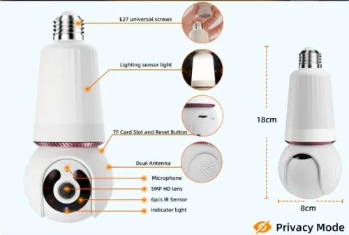 Caméra de surveillance  sans fil bulb كاميرا مراقبة عن بعد الأكثر طلبا 