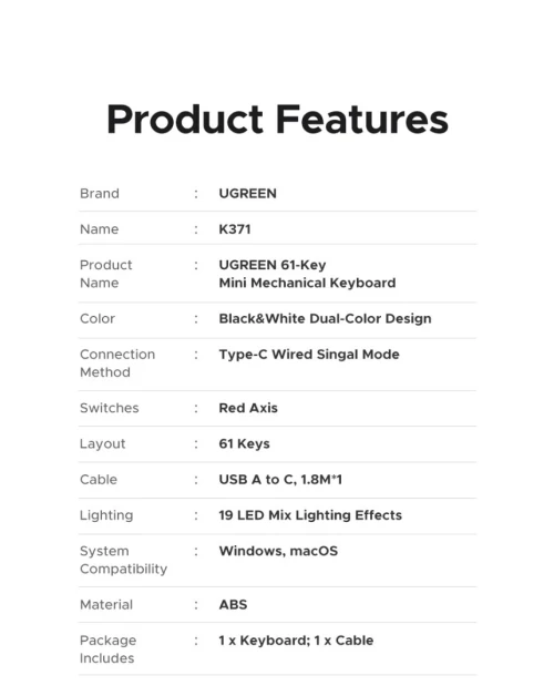 Ugreen mechanical clavier