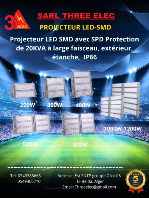 PROJECTEUR LED 165LM/W SMD 200W 300W 400W 600W 800W 1000W 1200W