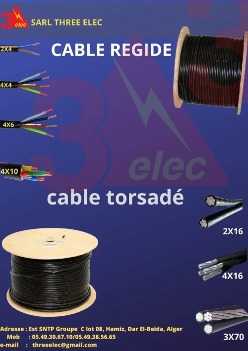 câble torsadé et câble rigide et souple et câble solaire et câble réseau