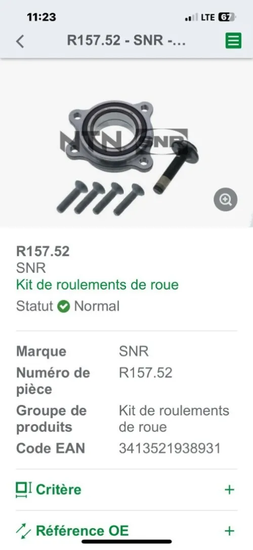roulement audi quatro a4/a6/q5/q7