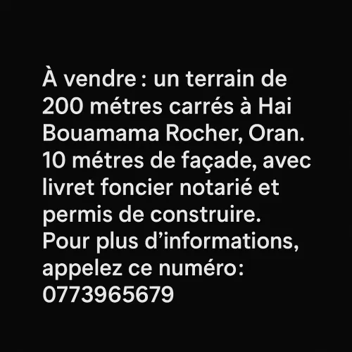 Vente Terrain Oran Oran