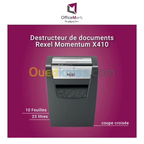 Destructeur de documents  Rexel Momentum X410