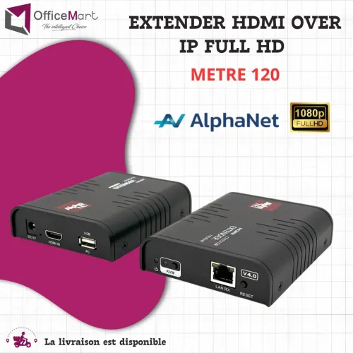 EXTENDER HDMI OVER IP ALPHANET FULL HD 120 METRE
