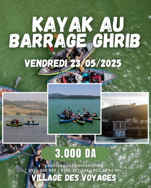 Balade en kayak Barrage Ghrib 