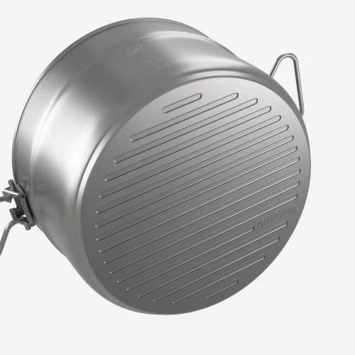 Popote 500 de camping en acier inox + anti-adhésif - 4 personnes - 25 éléments