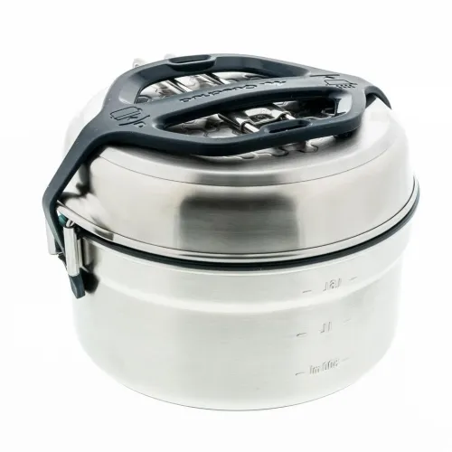POPOTE CAMP DU RANDONNEUR MH500 INOX + REVÊTEMENT ANTI-ADHÉSIF 2 PERSONNES 2,1L QUECHUA