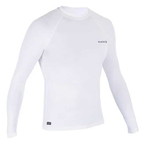 TEE SHIRT ANTI UV HOMME MANCHES LONGUES SURF 100 BLANC