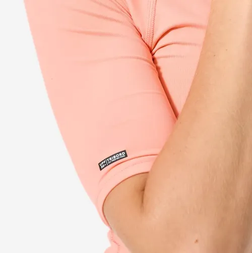 Tee shirt anti uv surf top 100 manches courtes femme corail