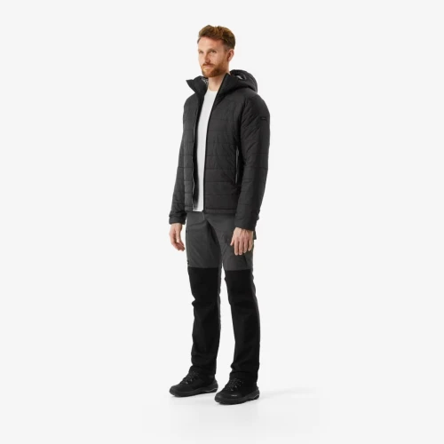 Doudoune de trek synthétique à capuche homme, MT100 - 5C noir