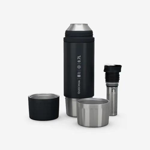 Bouteille inox isotherme avec filtre à thé 0,7L, de randonnée et camping