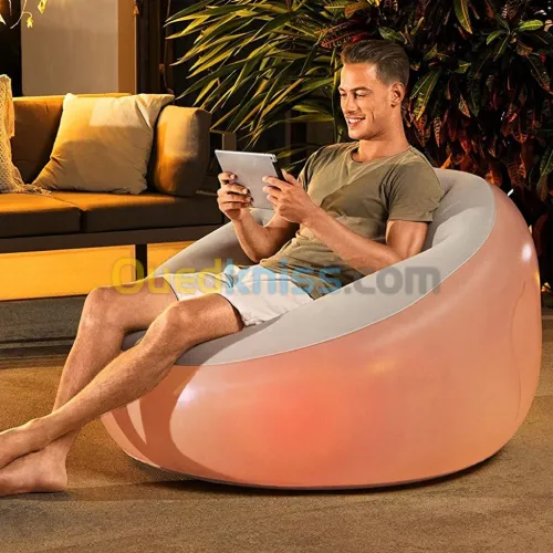 Fauteuil Gonflable 102 × 97 × 71 cm Avec Lumière LED Intégrée Bestway 