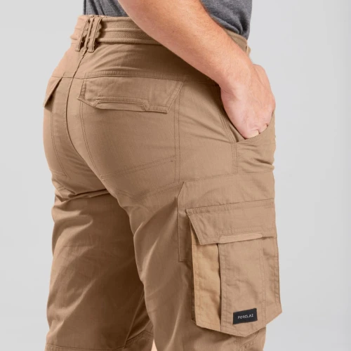 Pantalon cargo de trek voyage - TRAVEL 500 marron Homme