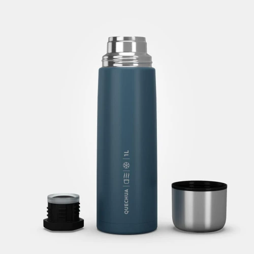 BOUTEILLE ISOTHERME RANDONNÉE INOX 1 LITRE BLEU